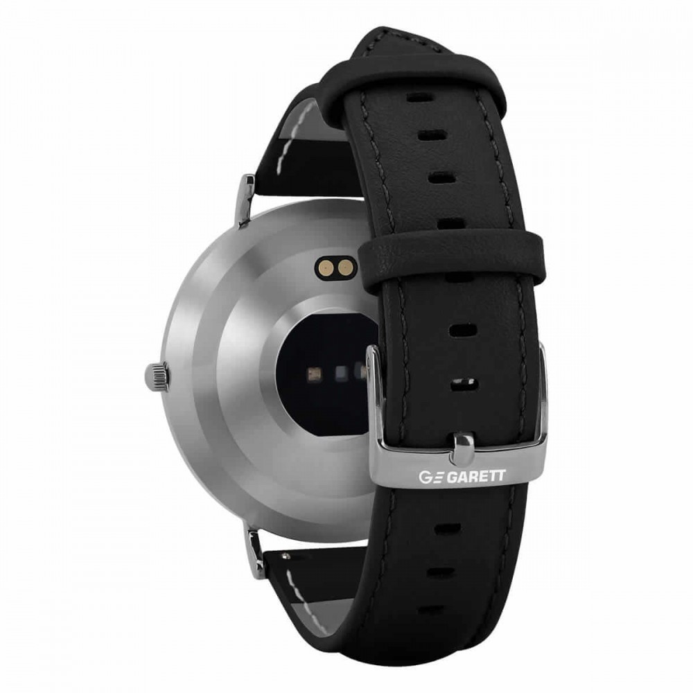 Išmanusis laikrodis garett verona silver/black leather