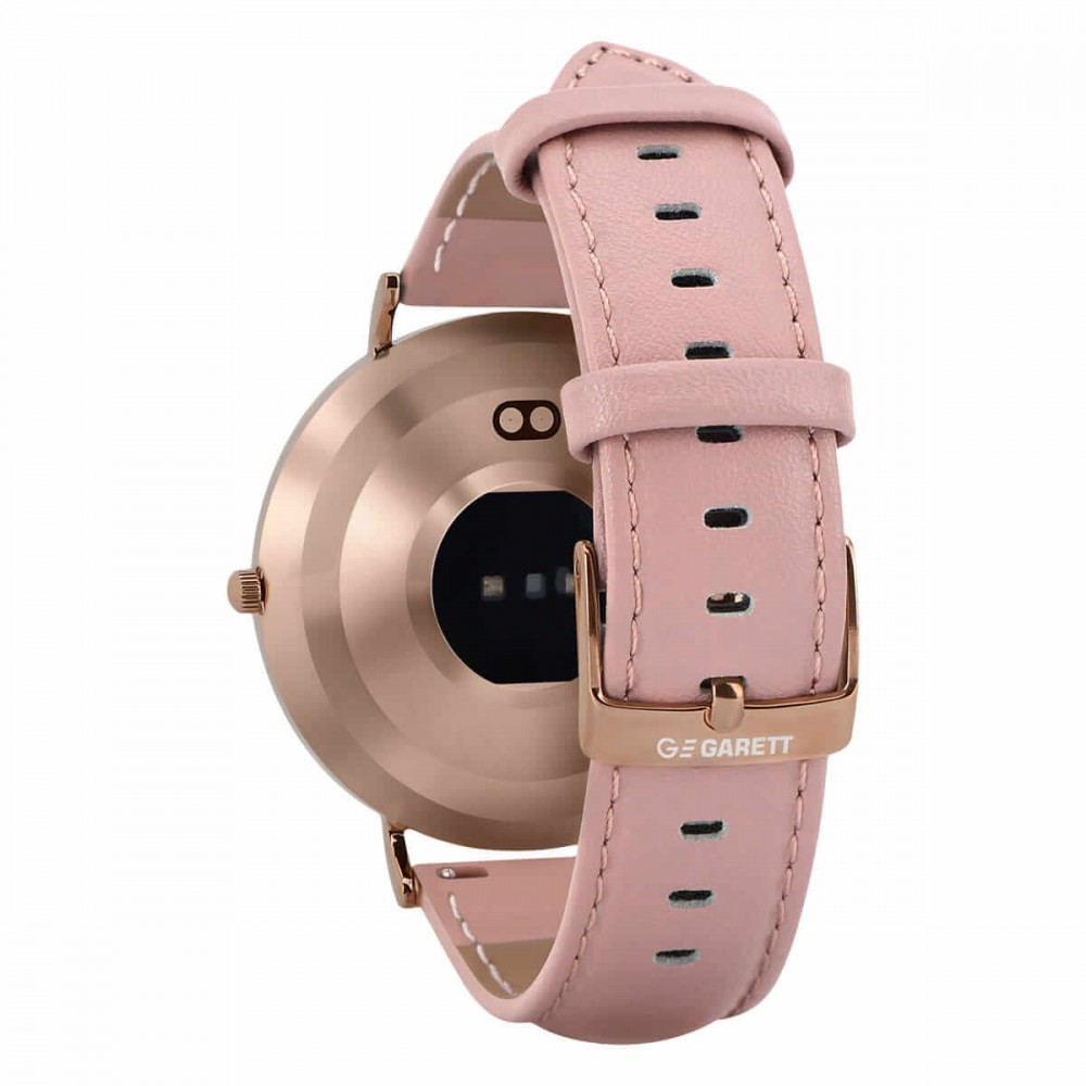 Išmanusis laikrodis garett verona gold/pink leather