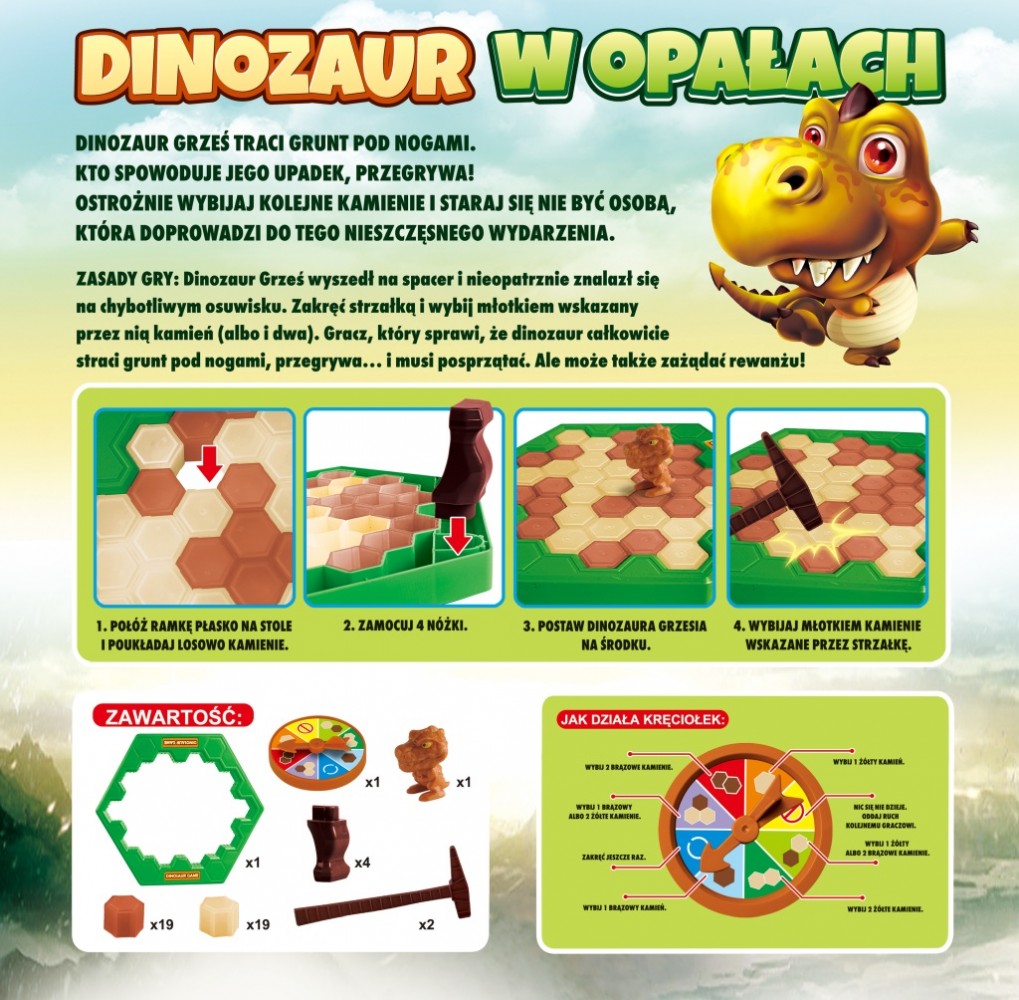 Stalo žaidimas nenugriauk dinozauro