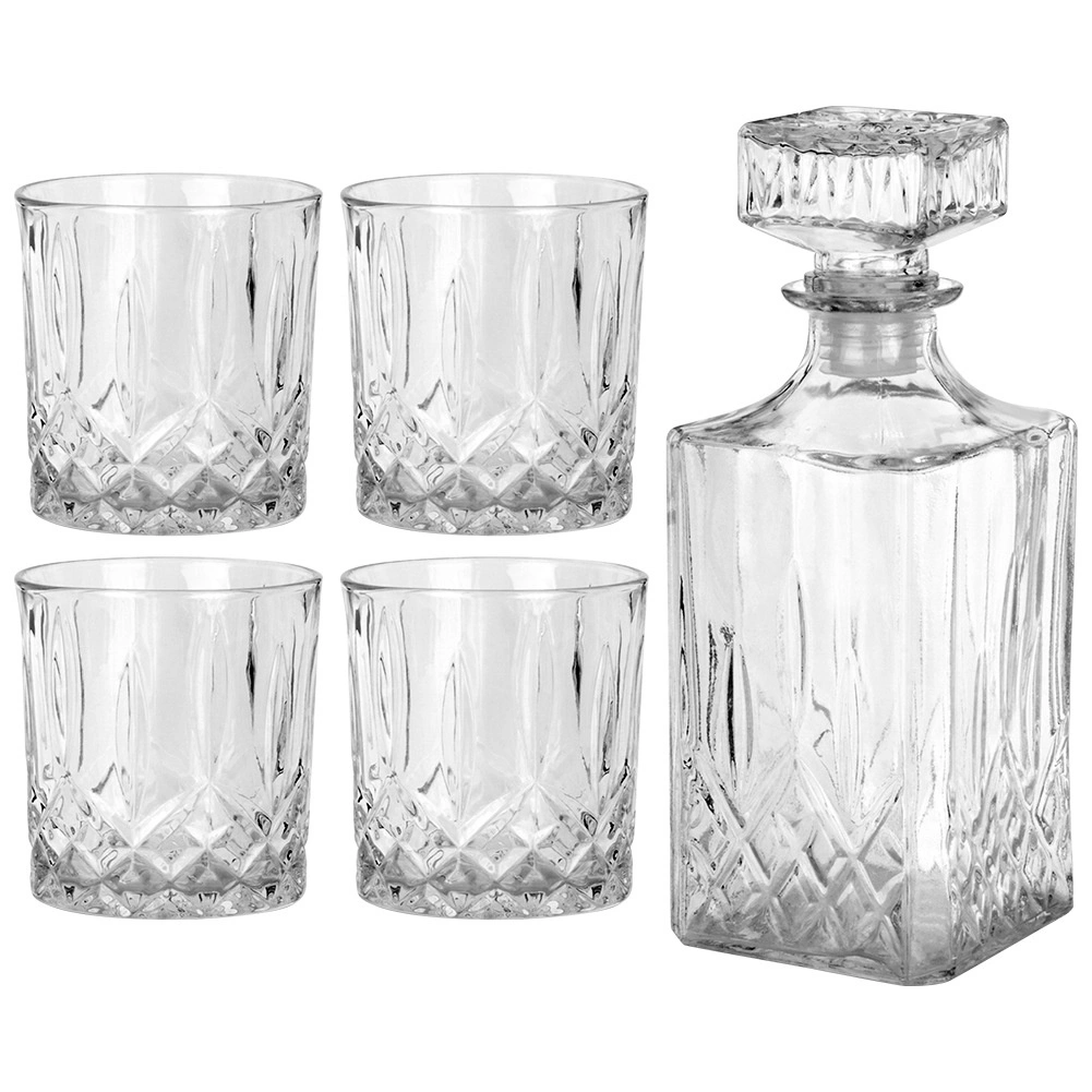 Stiklinis grafinas su keturiomis stiklinėmis vilde 900 ml + 4x300 ml 2