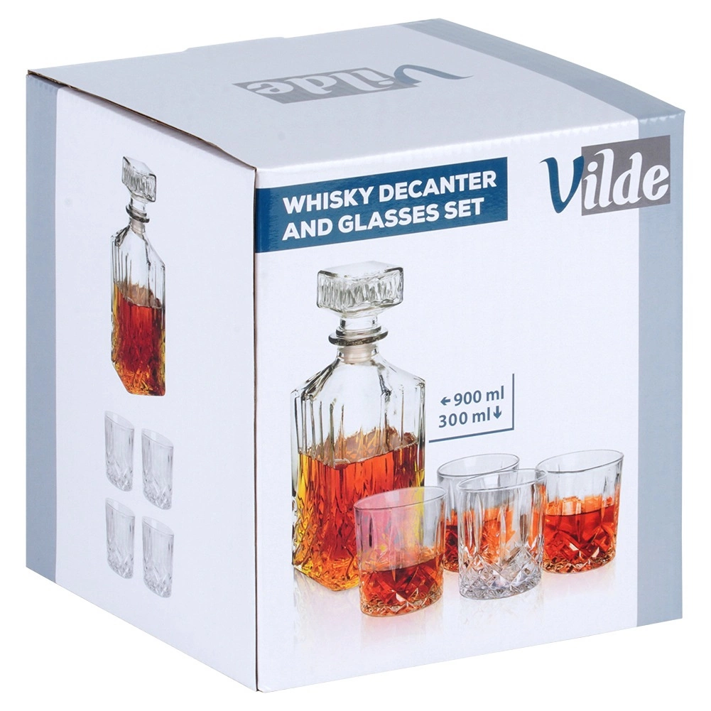 Stiklinis grafinas su keturiomis stiklinėmis vilde 900 ml + 4x300 ml