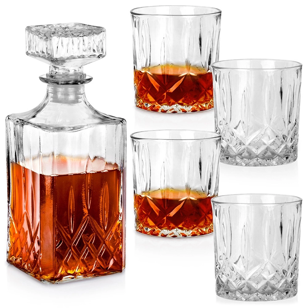 Stiklinis grafinas su keturiomis stiklinėmis vilde 900 ml + 4x300 ml