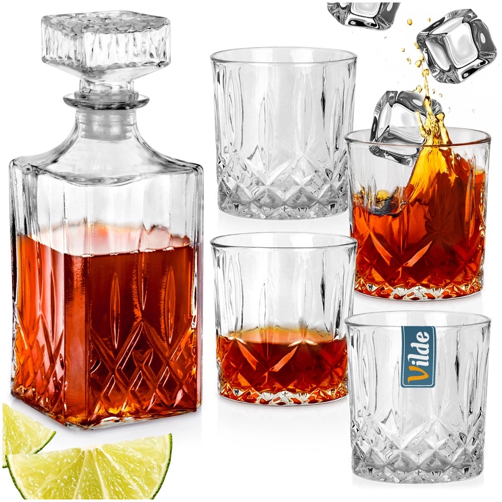 Stiklinis grafinas su keturiomis stiklinėmis vilde 900 ml + 4x300 ml