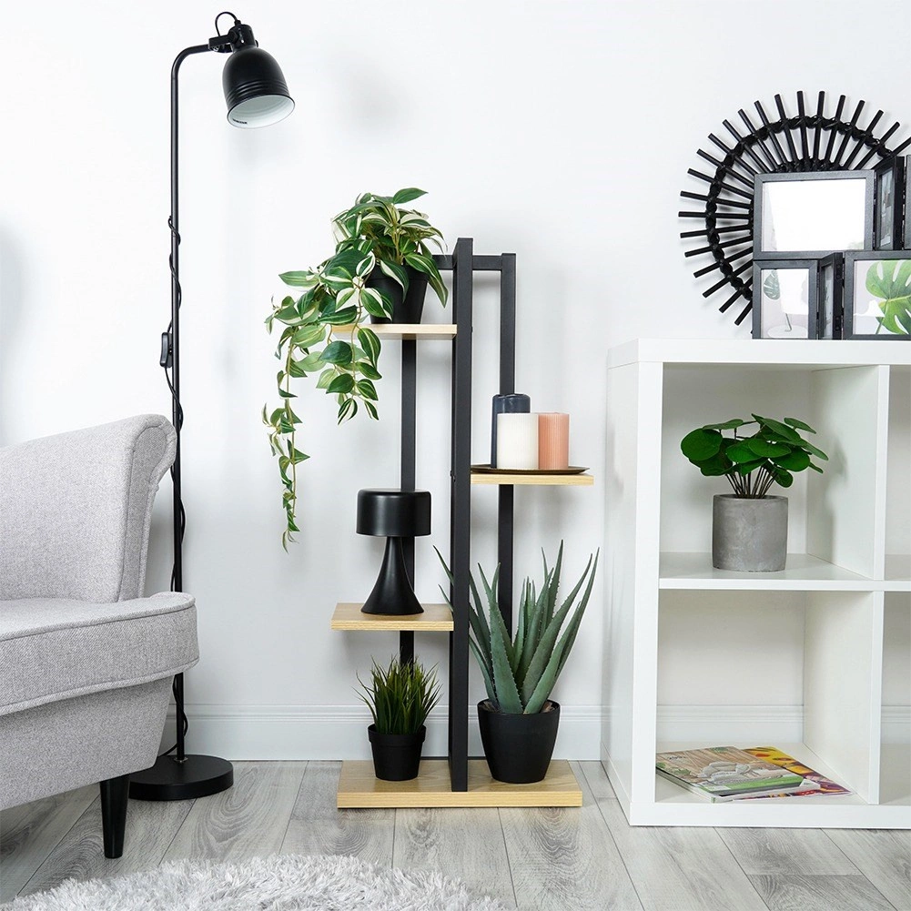 Gėlių stovas vilde 93 cm, juodas, 4 lygiai
