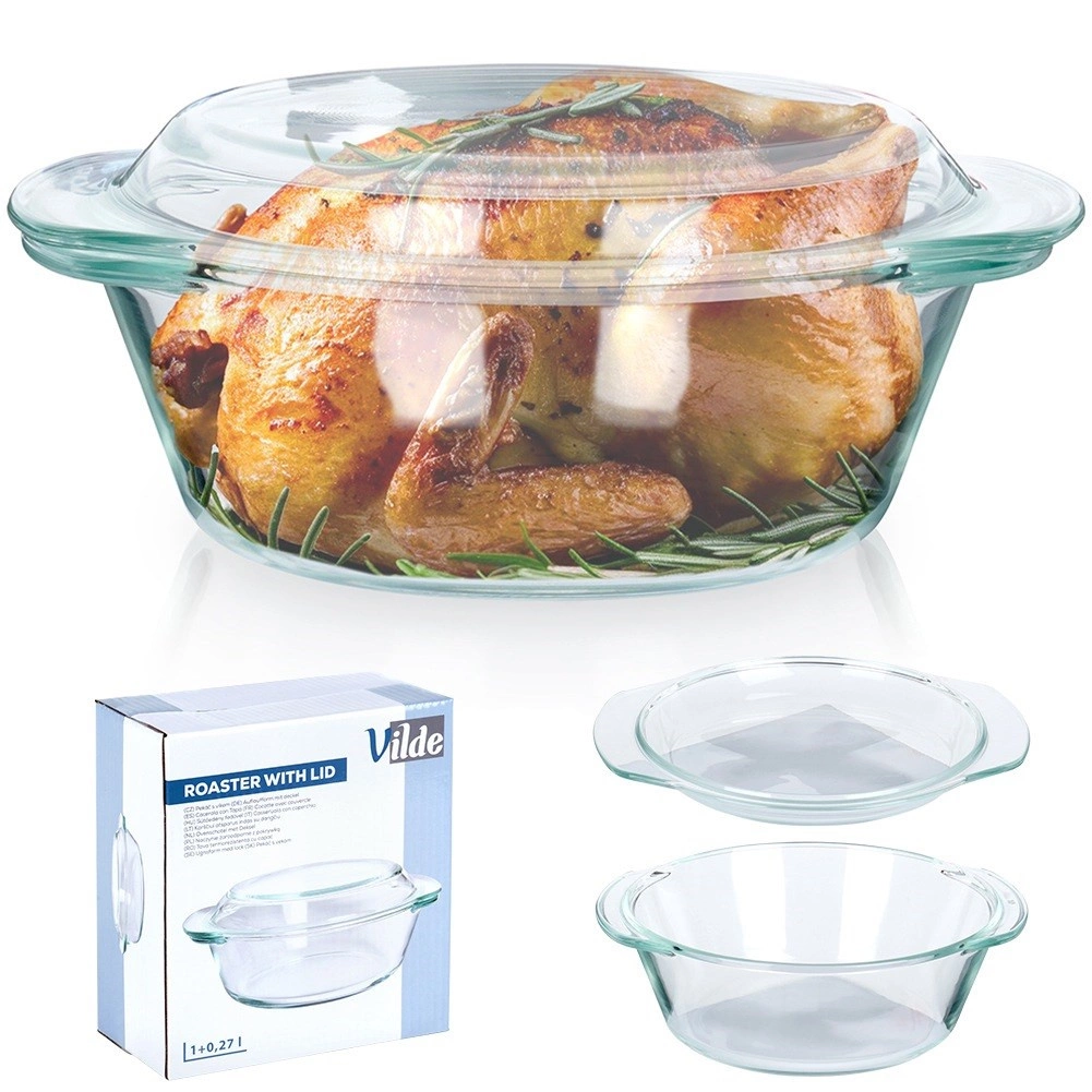 Karščiui atspari stiklinė forma su dangčiu vilde 1 l + 270 ml