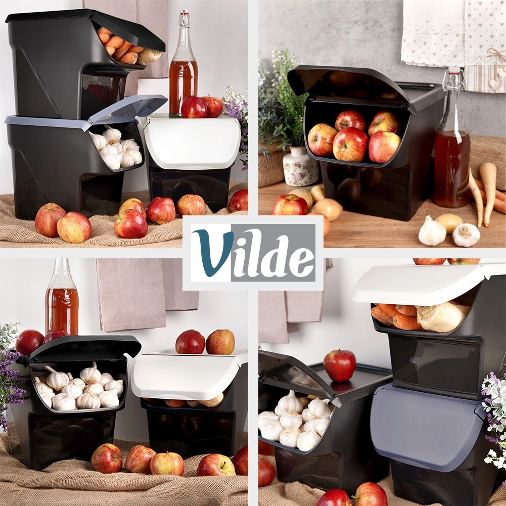 Vaisių ir daržovių dėžė su dangčiu vilde, 13 l, 34x26x27,5 cm