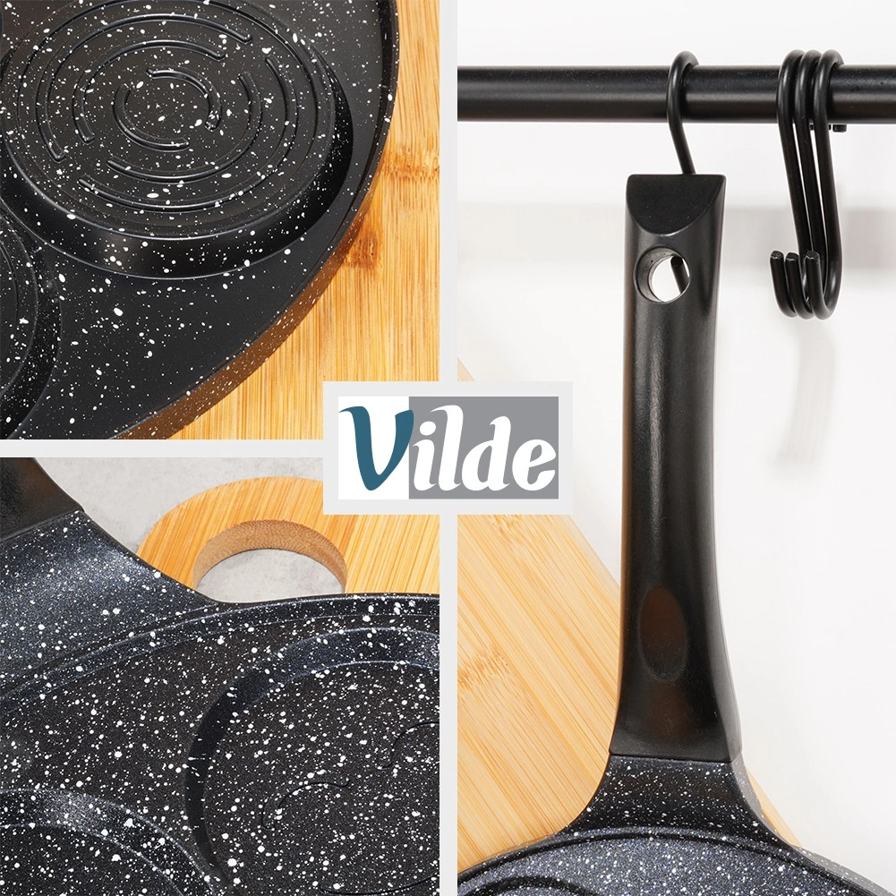 Blynų ir kiaušinių keptuvė vilde su granitine danga 26 cm, 7 formelės