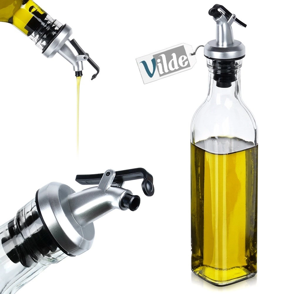 Stiklinis aliejaus ir acto butelis vilde su dozatoriumi, 250 ml