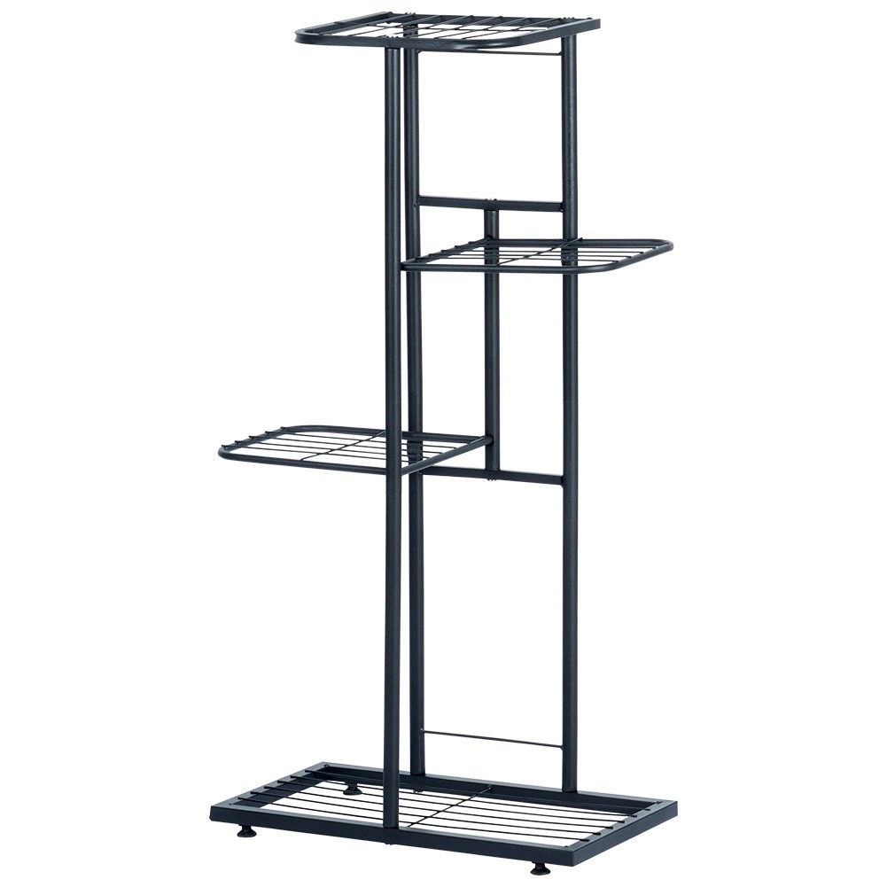 Metalinis gėlių stovas vilde 4 lygių 80 cm juodas