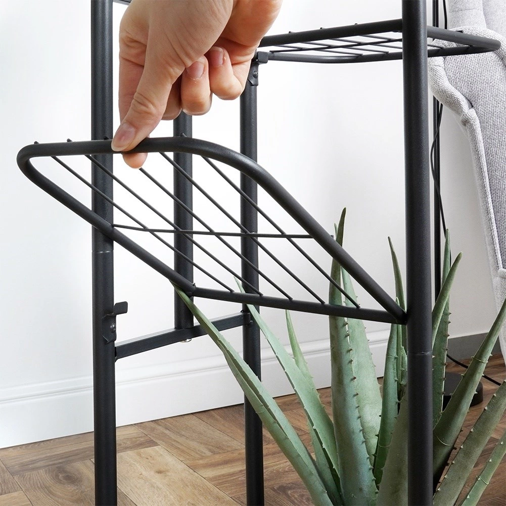 Metalinis gėlių stovas vilde 4 lygių 80 cm juodas