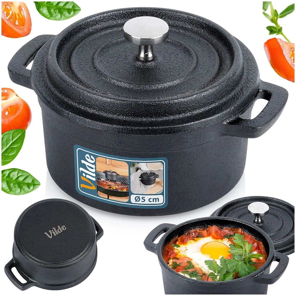 Ketaus puodas su dangčiu vilde 10 cm, 250 ml