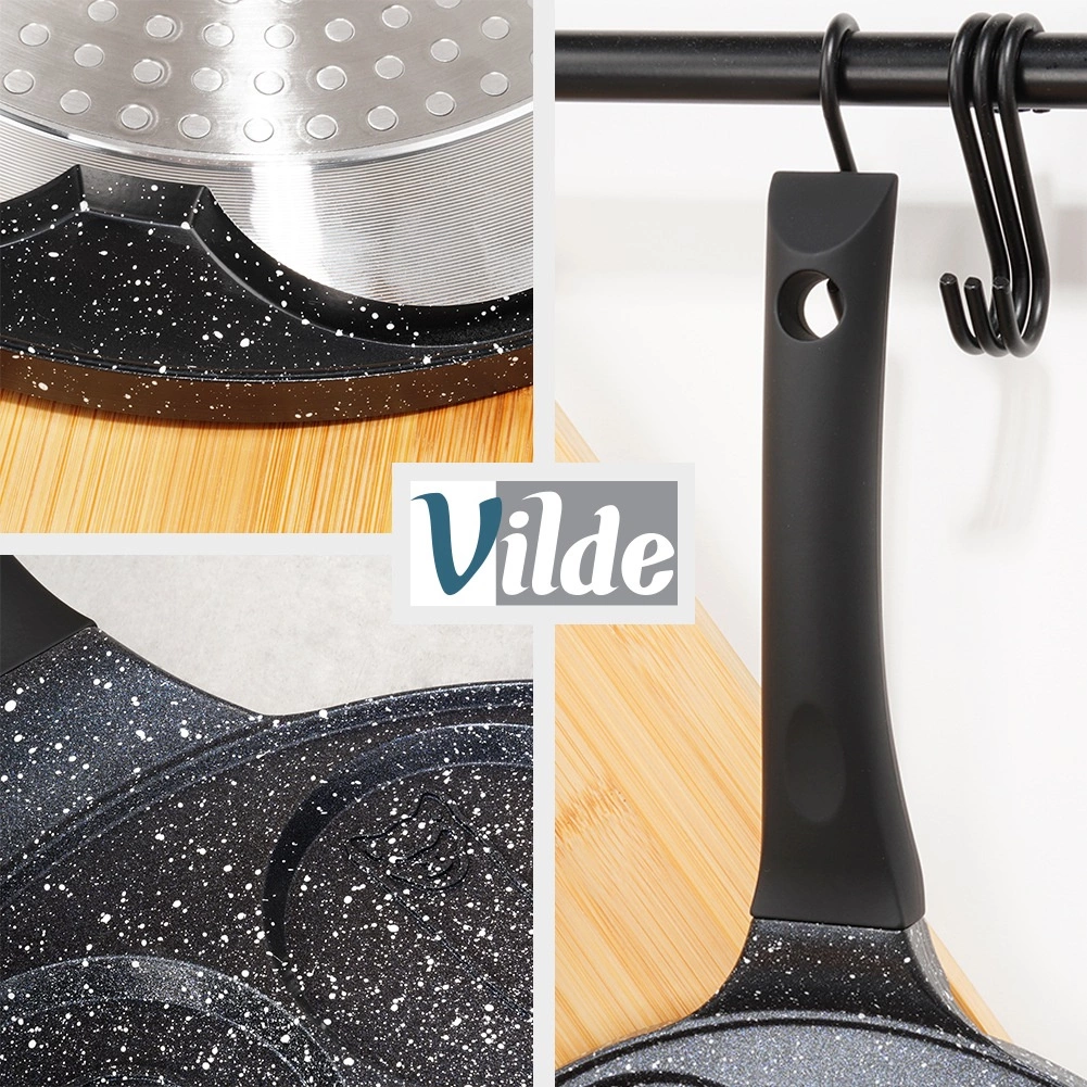 Kiaušinių ir blynų keptuvė vilde black line 26 cm, 7 skylių