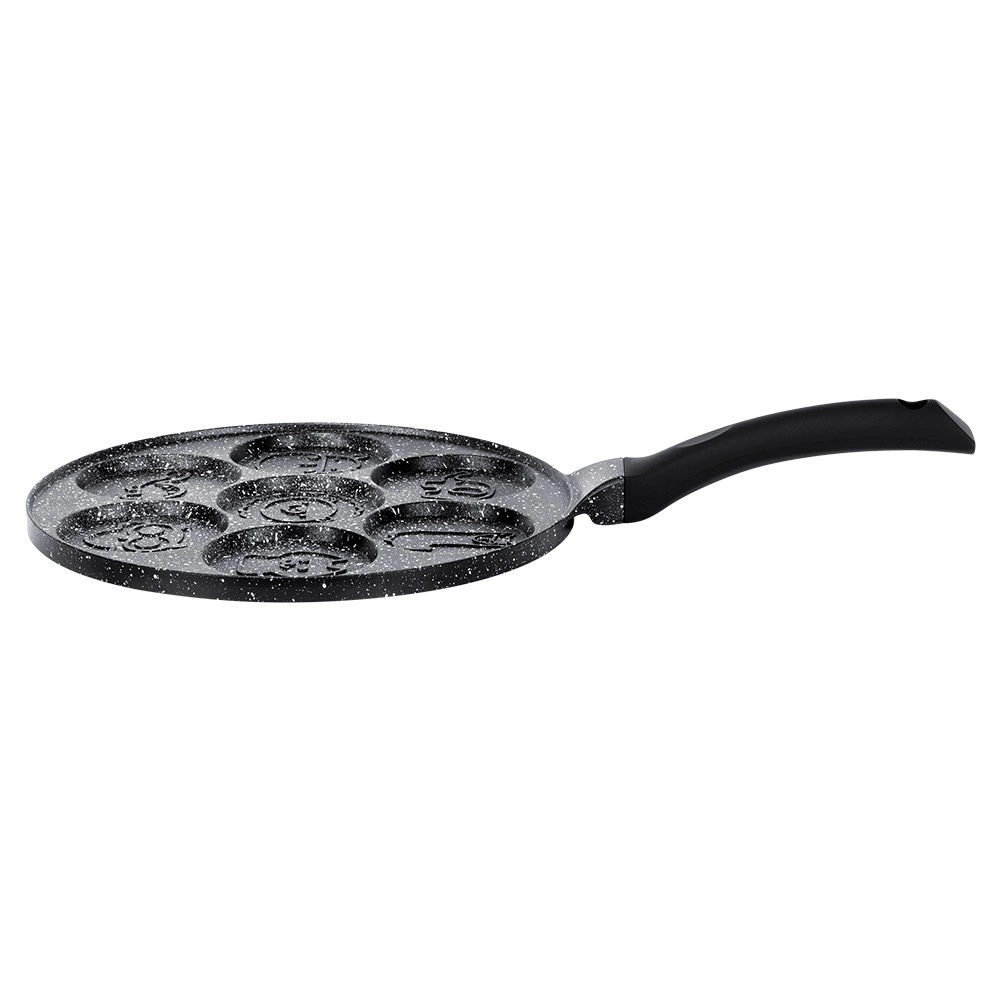 Kiaušinių ir blynų keptuvė vilde black line 26 cm, 7 skylių