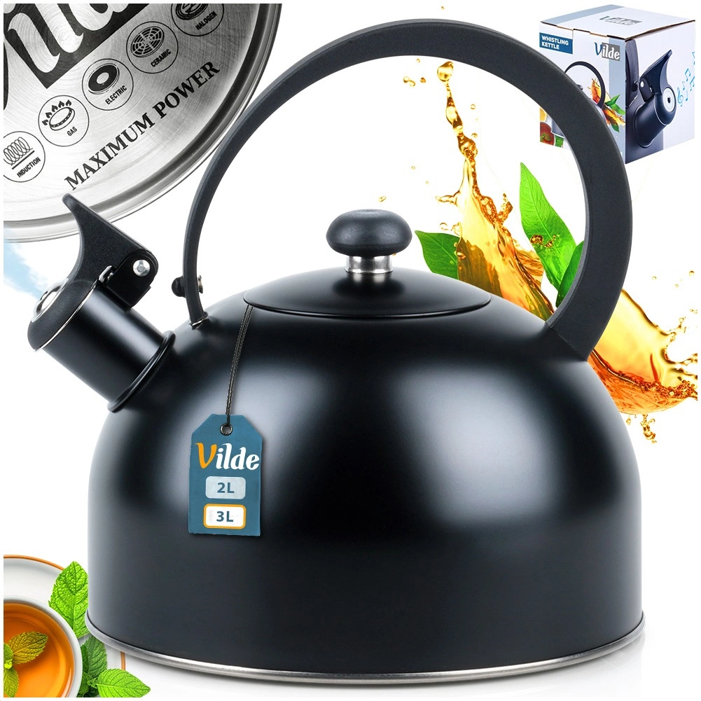 Virdulys vilde su švilpuku, 3 l, juodas