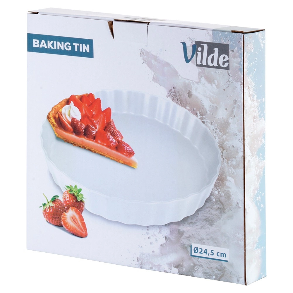 Keraminė tortų forma vilde 24,5 cm balta
