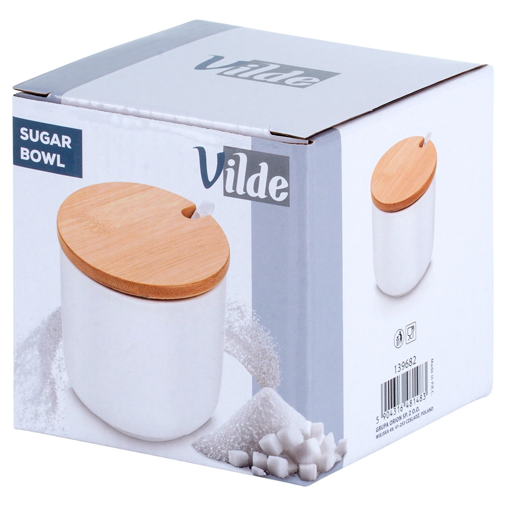Cukrinė vilde su bambuko dangteliu ir šaukšteliu, 250 ml