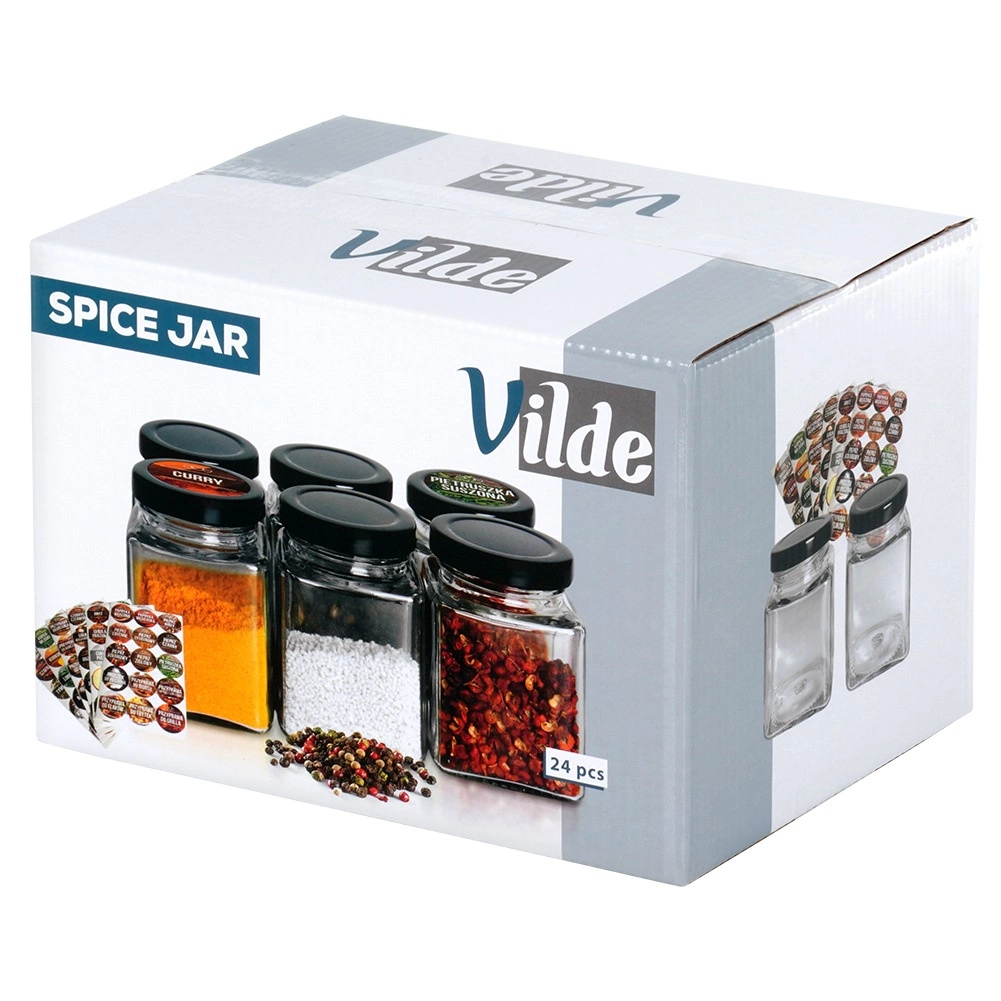 Prieskonių indeliai vilde 100 ml, 24 vnt. su 90 lipdukų