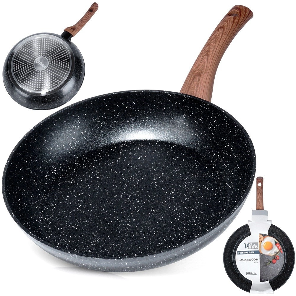Keptuvė vilde black&wood 28 cm aliuminė su granitine danga
