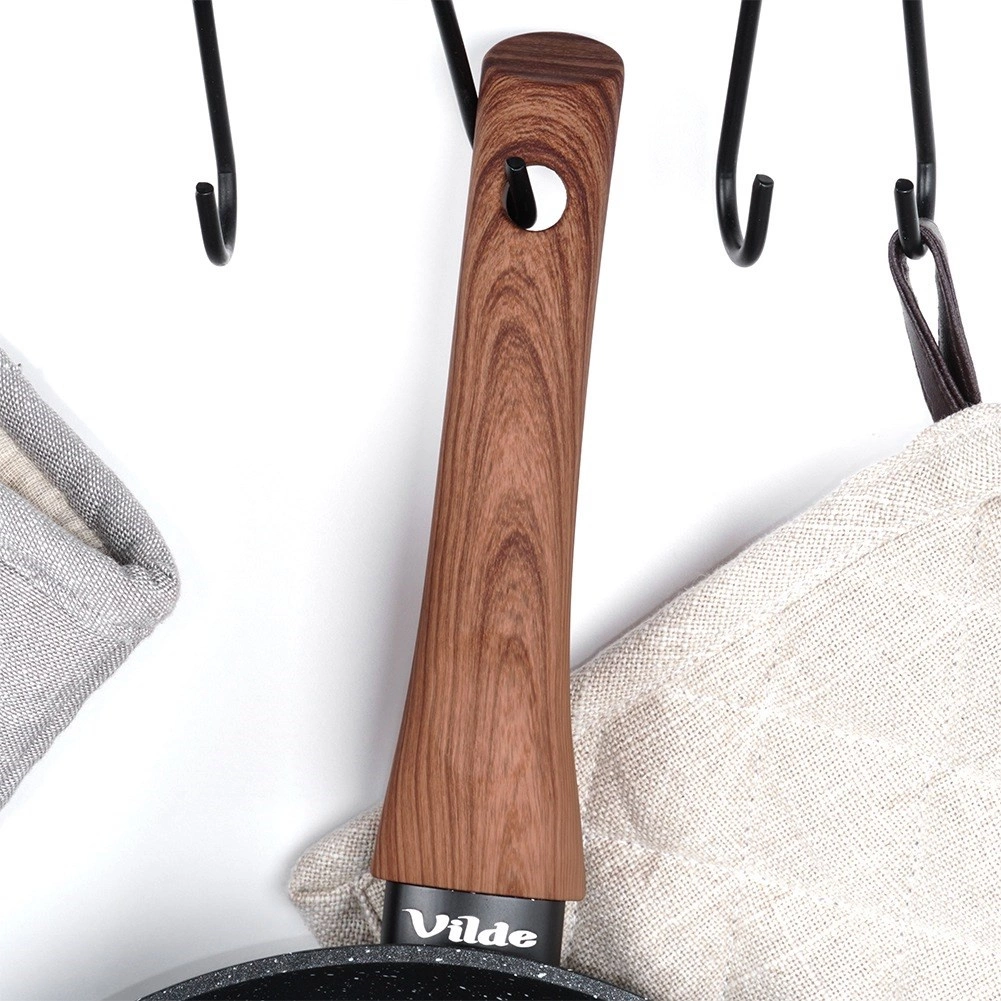 Keptuvė vilde black&wood 28 cm aliuminė su granitine danga