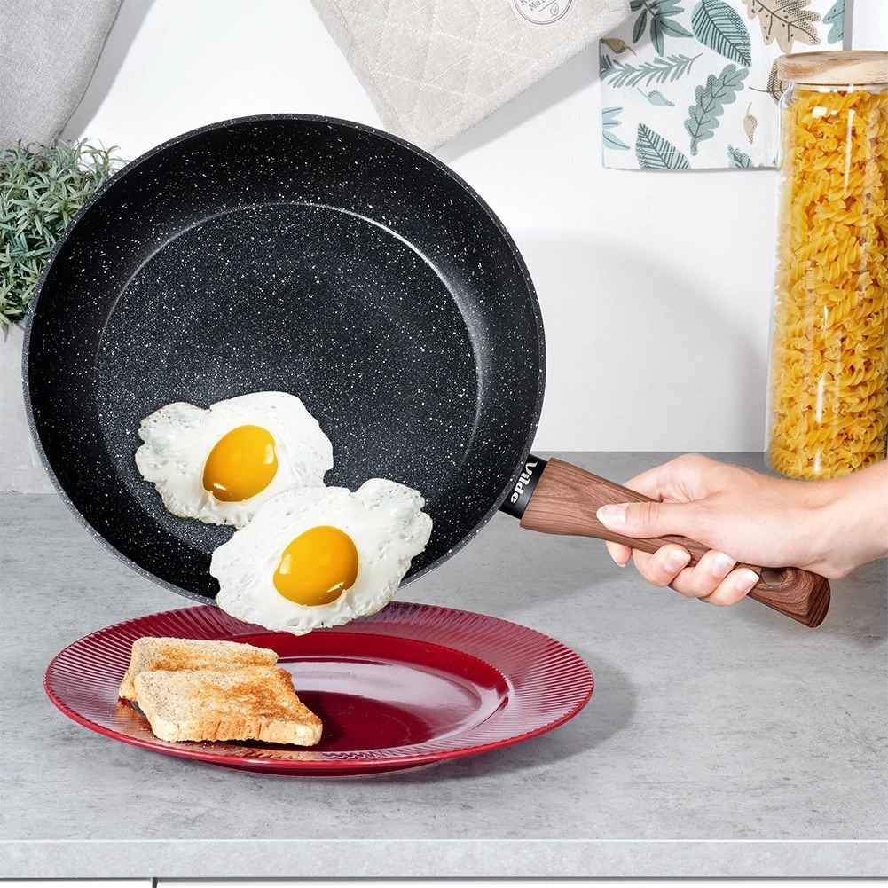Keptuvė vilde black&wood 28 cm aliuminė su granitine danga