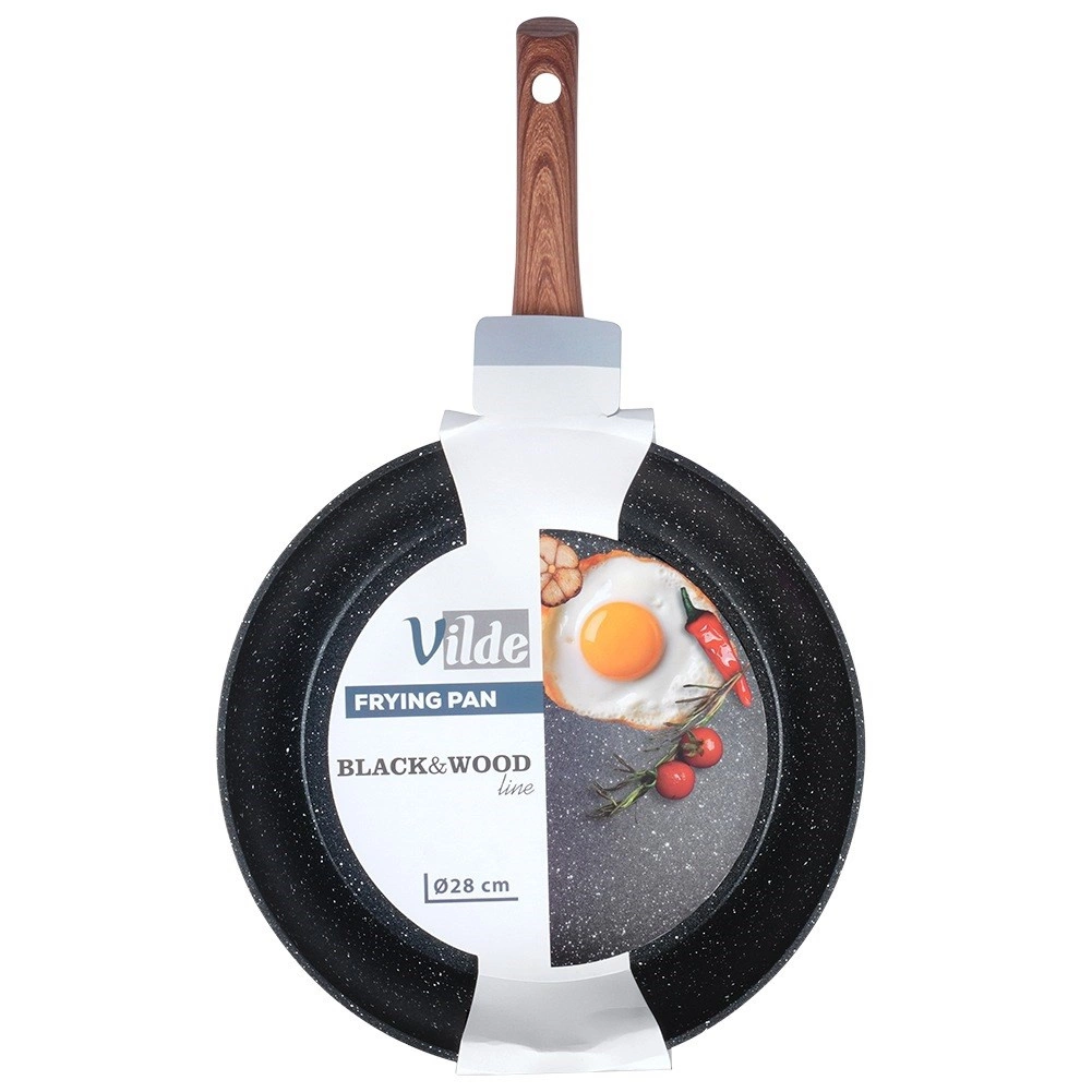 Keptuvė vilde black&wood 28 cm aliuminė su granitine danga