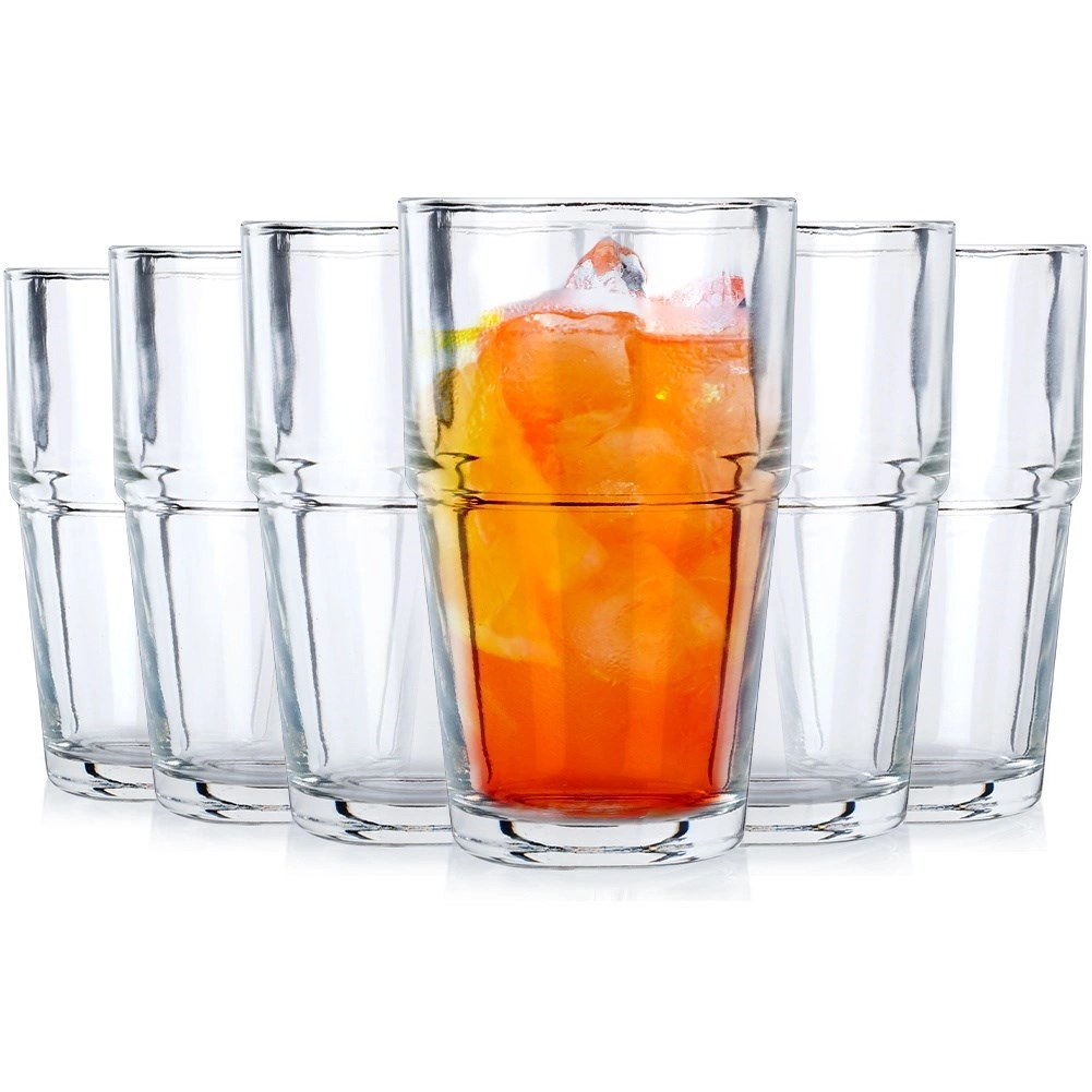 Stiklinės 325 ml, skaidrios, 7,5 × 7,5 × 12,5 cm, 6 vnt.