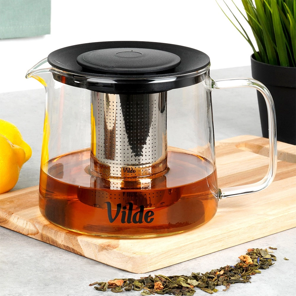 Arbatinukas su filtru vilde 1,5 l, borosilikatinis stiklas 1