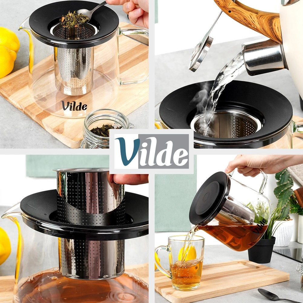 Arbatinukas su filtru vilde 1,5 l, borosilikatinis stiklas 3