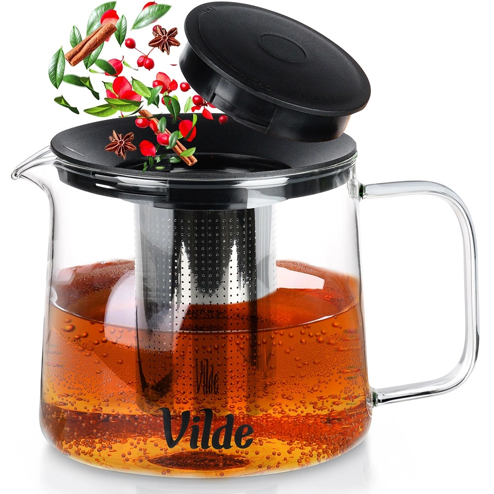 Arbatinukas su filtru vilde 1,5 l, borosilikatinis stiklas