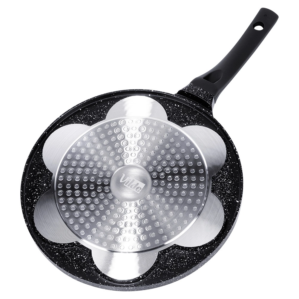 Kiaušinių ir blynų keptuvė vilde black line su granitine danga, 26 cm, 7 skyriai