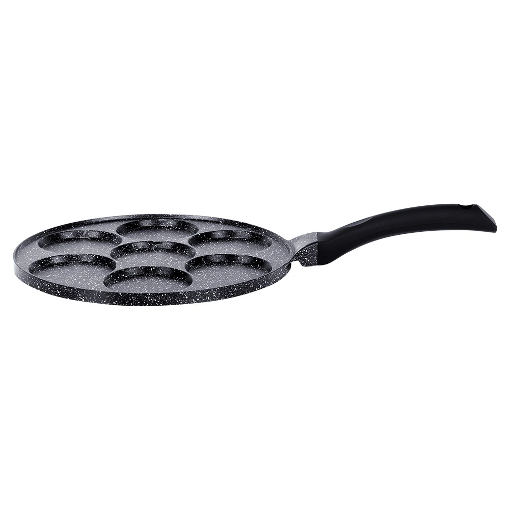 Kiaušinių ir blynų keptuvė vilde black line su granitine danga, 26 cm, 7 skyriai