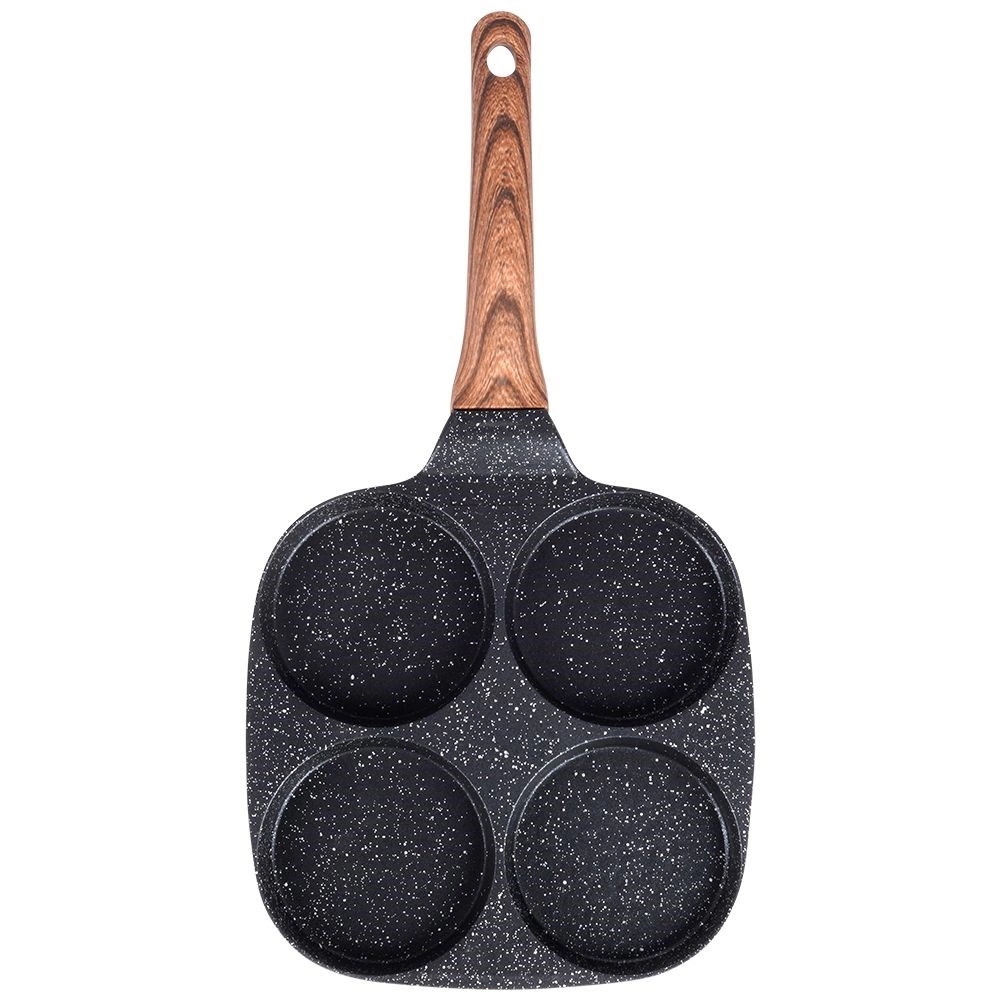 Kiaušinių ir blynų keptuvė vilde black&wood 19x19 cm su 4 angomis 2