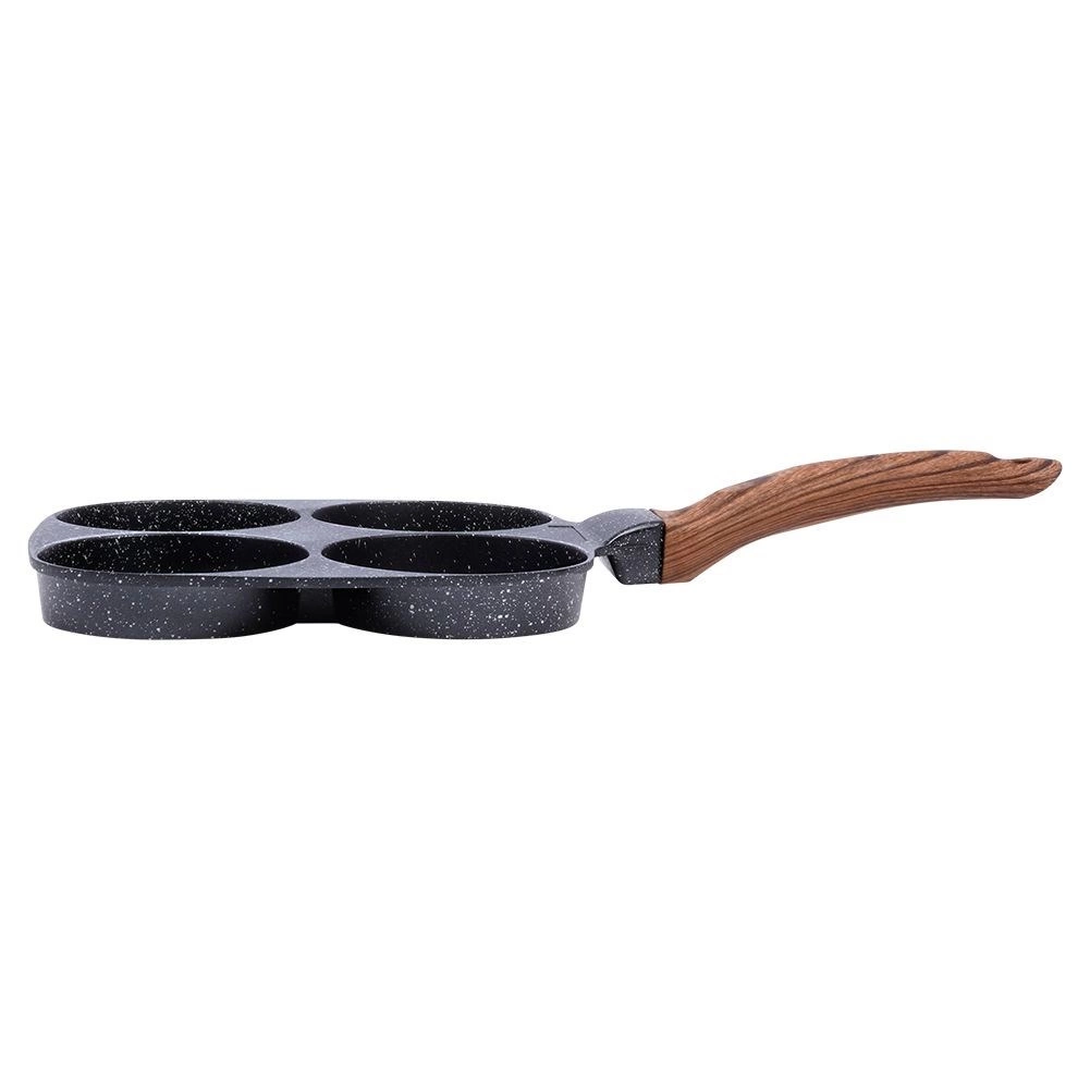 Kiaušinių ir blynų keptuvė vilde black&wood 19x19 cm su 4 angomis