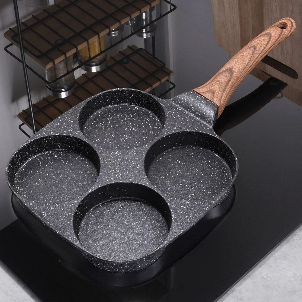 Kiaušinių ir blynų keptuvė vilde black&wood 19x19 cm su 4 angomis 1