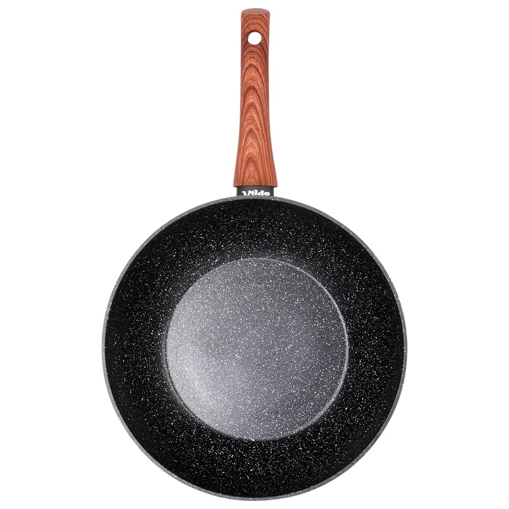 Keptuvė wok vilde black&wood 28 cm 2
