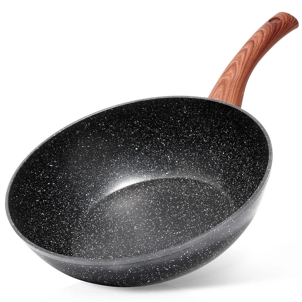Keptuvė wok vilde black&wood 28 cm