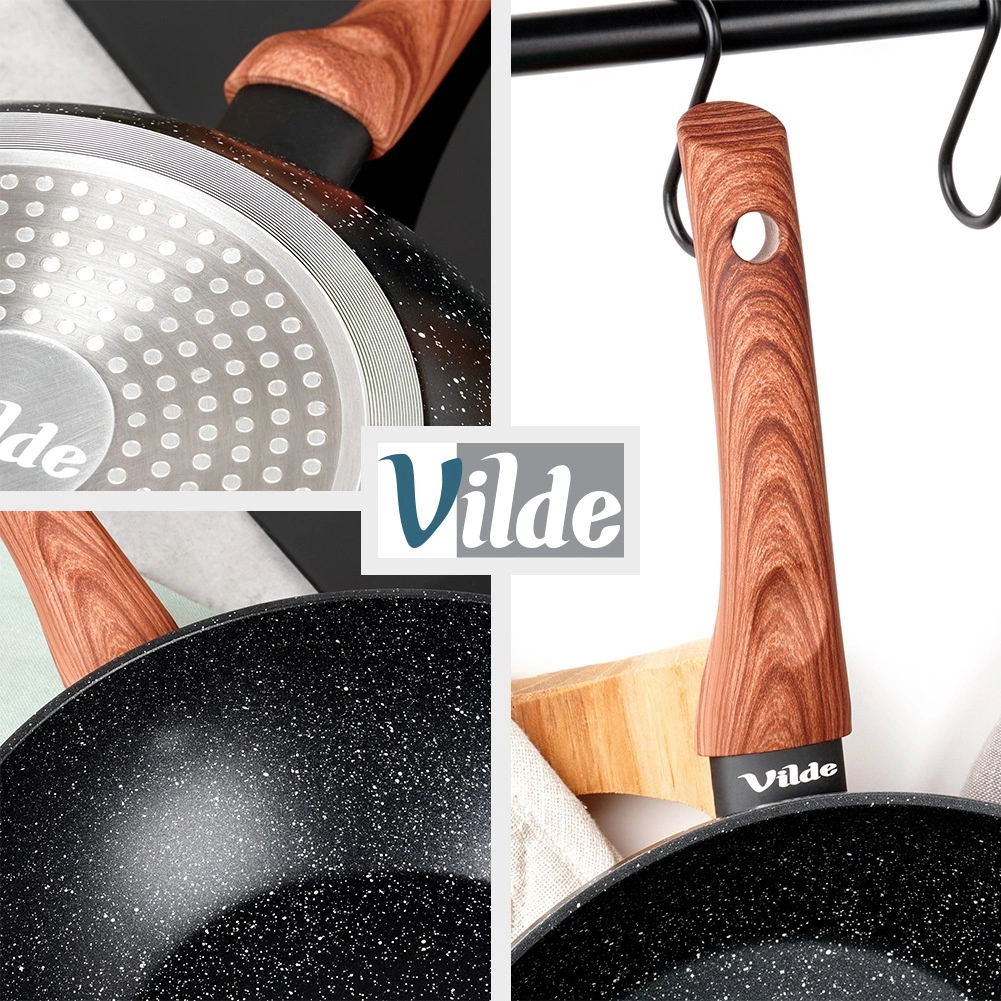 Keptuvė wok vilde black&wood 28 cm