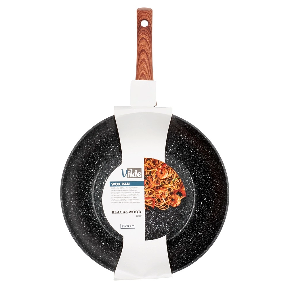 Keptuvė wok vilde black&wood 28 cm