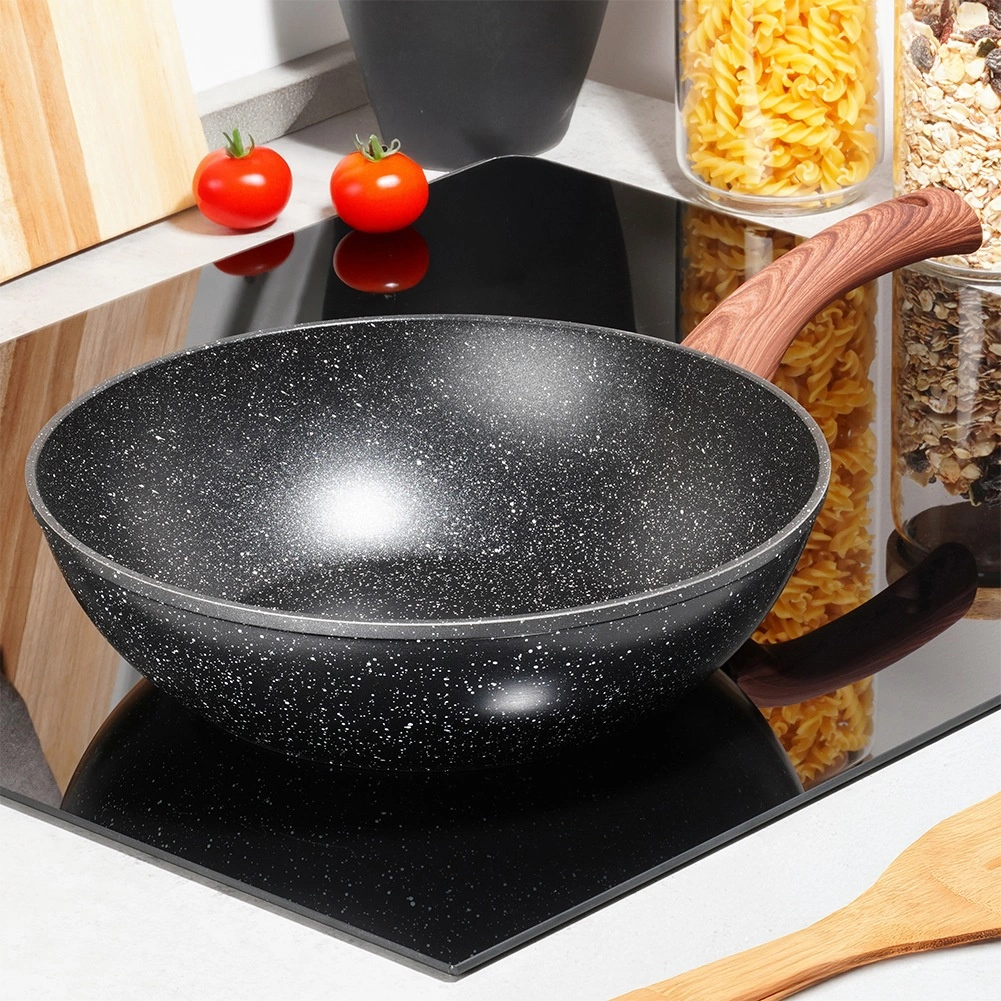Keptuvė wok vilde black&wood 28 cm 1