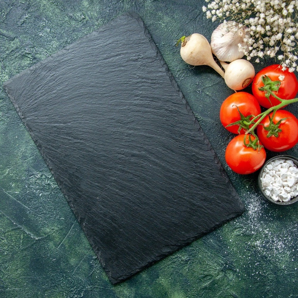 Maisto padėklas vilde iš natūralaus šiferio 30x20 cm