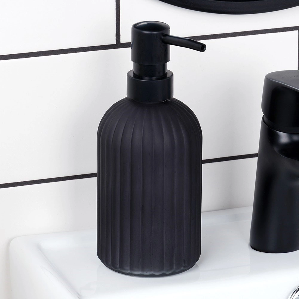 Skysto muilo dozatorius vilde, juodas stiklinis, 400 ml