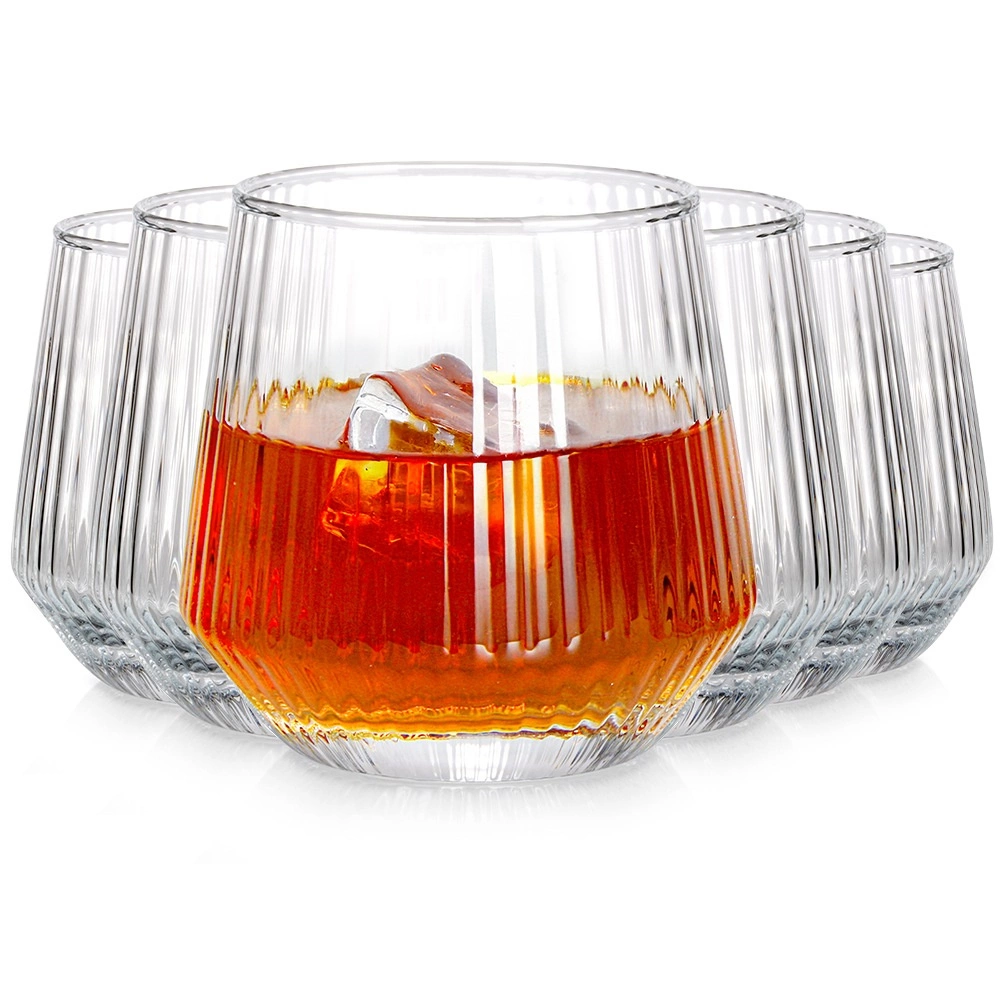 Stiklinės vilde 350 ml, 6 vnt. iš rifliuoto stiklo