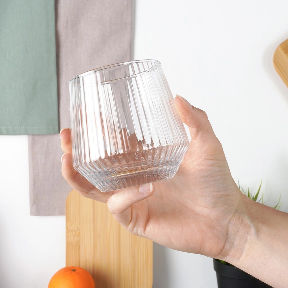 Stiklinės vilde 350 ml, 6 vnt. iš rifliuoto stiklo 3