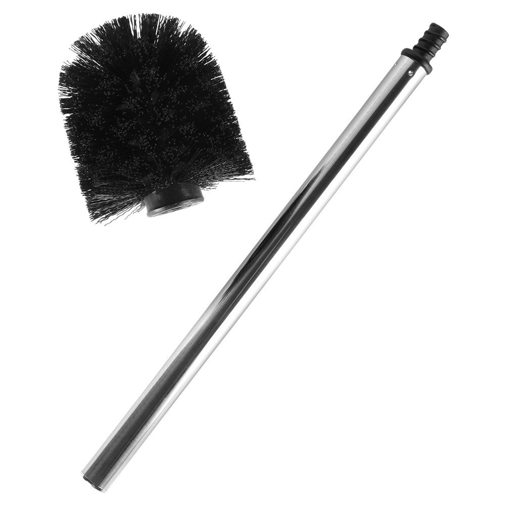 Tualeto šepetys vilde su atsargine galvute, sidabro spalvos, 35 cm
