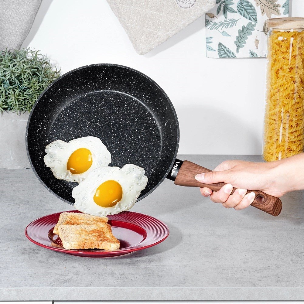 Keptuvė vilde black&amp;wood 24 cm aliuminė su granitine danga