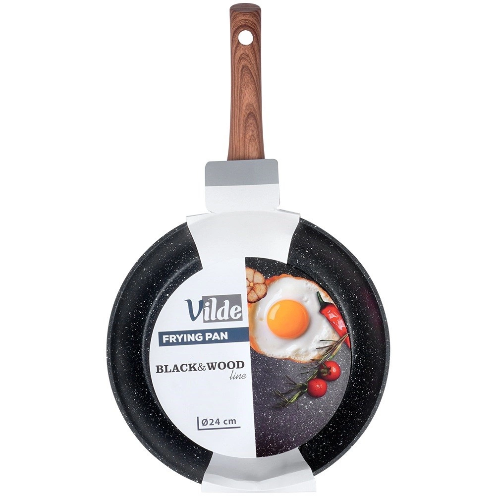 Keptuvė vilde black&amp;wood 24 cm aliuminė su granitine danga