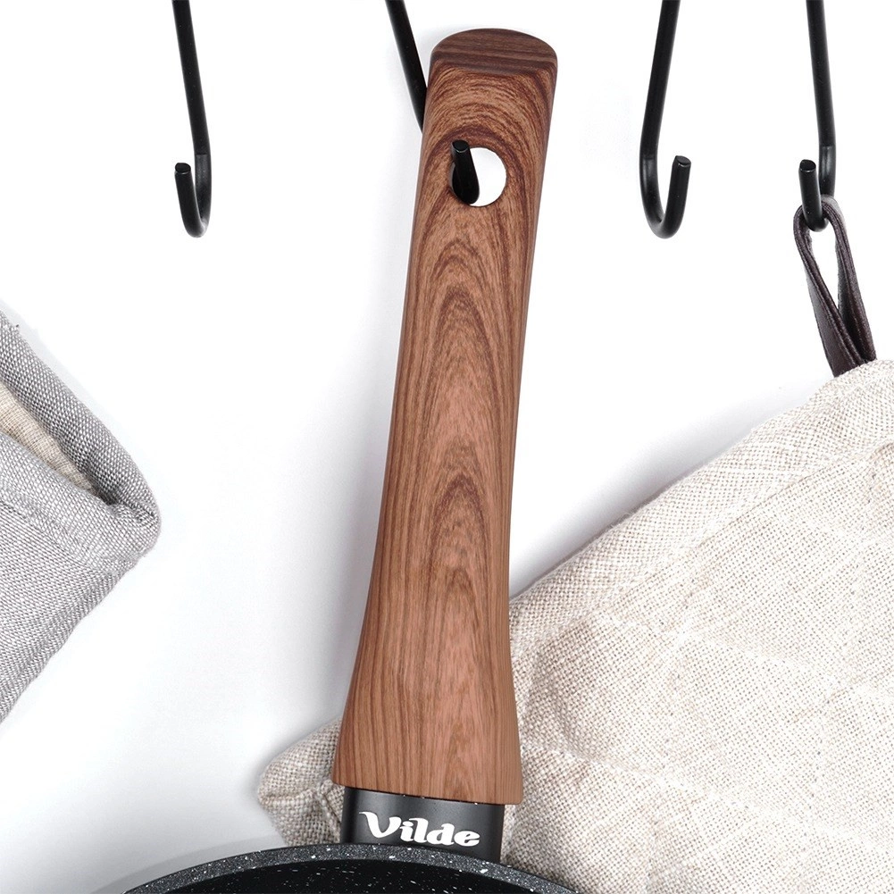 Keptuvė vilde black&amp;wood 24 cm aliuminė su granitine danga