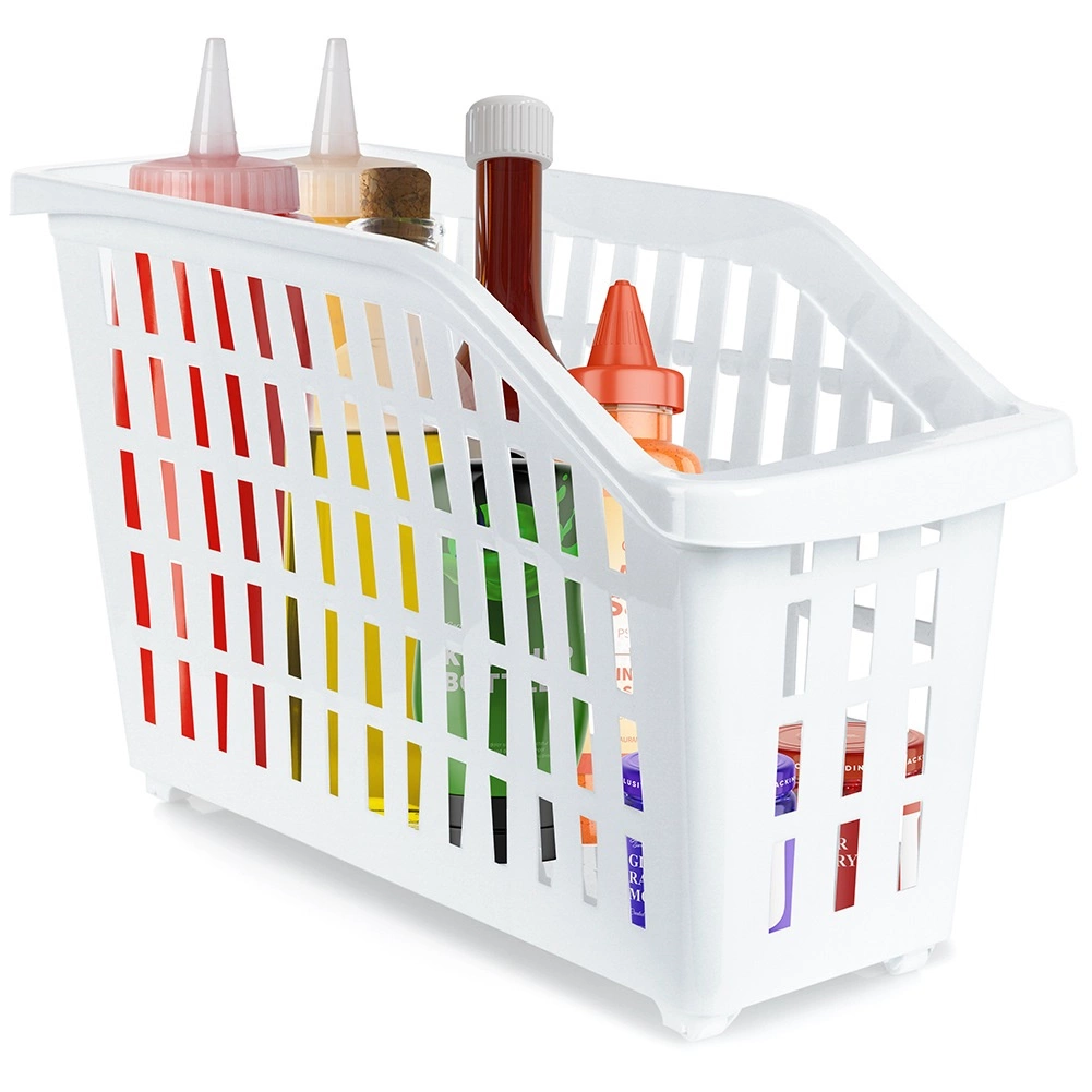 Vilde plastikinis konteineris su ratukais 13 l, baltas, 46x18x26,5 cm
