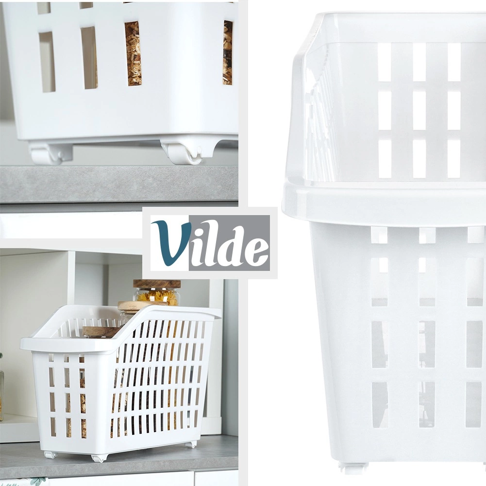 Vilde plastikinis konteineris su ratukais 13 l, baltas, 46x18x26,5 cm 3