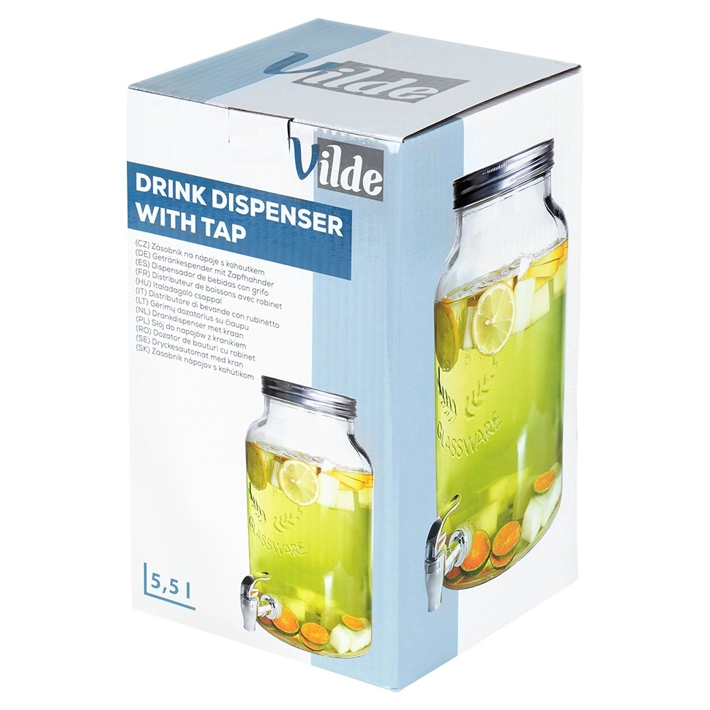 Gėrimų dozatorius vilde su čiaupu, 6,2 l, stiklinis